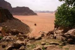 Lawrence's Spring, a tour attraction in Wadi Rum, Aqaba, Jordan 