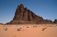 7 Pillars of Wisdom, a tour attraction in Wadi Rum, Aqaba, Jordan 