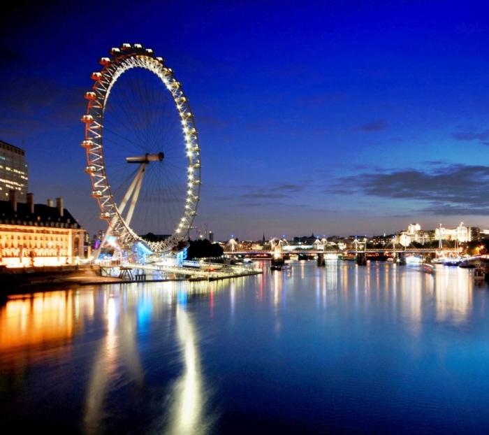 The London Eye, a tour attraction in London, United Kingdom 
