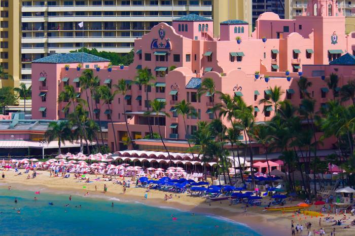 The Royal Hawaiian, Waikiki, a tour attraction in Oahu, Hawaii, United States 