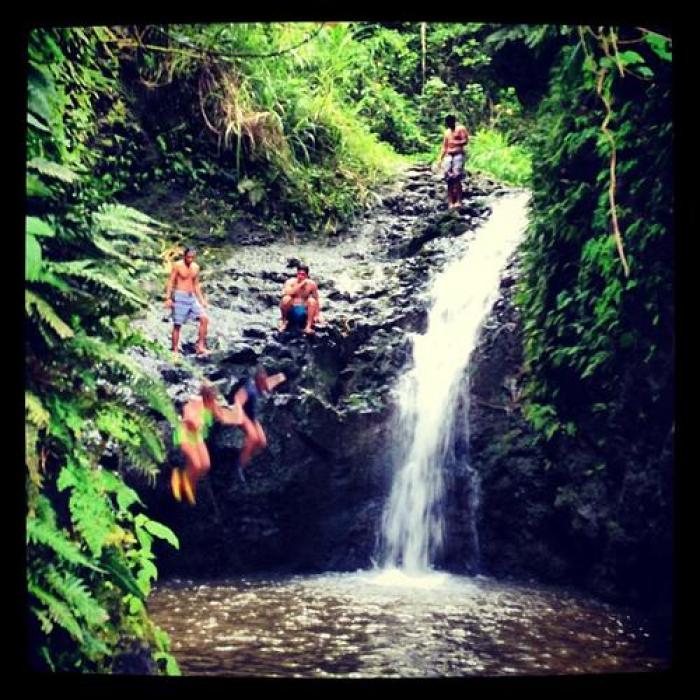 Maunawili Falls, a tour attraction in Oahu, Hawaii, United States 