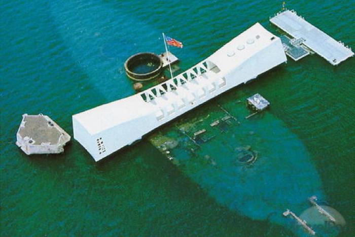 USS Arizona Memorial, a tour attraction in Oahu, Hawaii, United States 