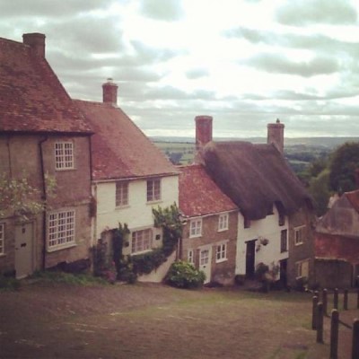 Gold Hill, a tour attraction in Dorset, United Kingdom 