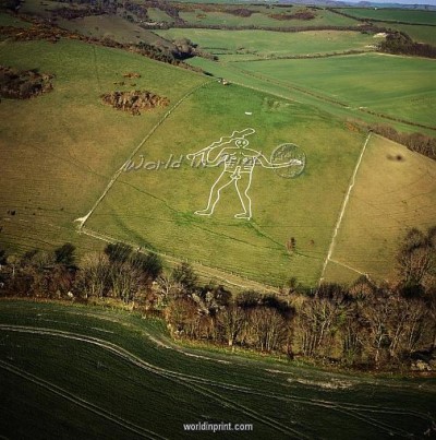 Cerne Giant, a tour attraction in Dorset, United Kingdom 